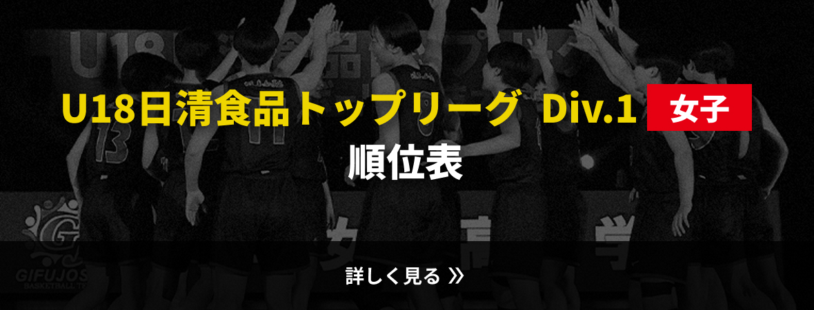 U18日清食品トップリーグ Div.1女子 順位表リンク